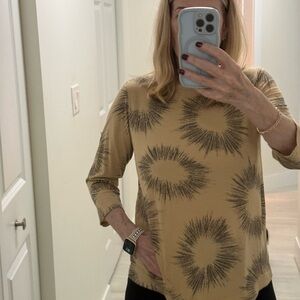 Matthildur MxM Sunburst Pattern Beige Women's Top